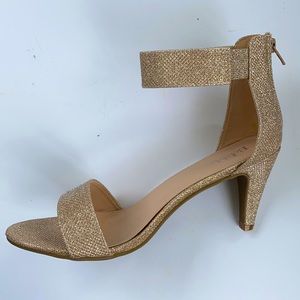 Gold Ankle Strap Heels